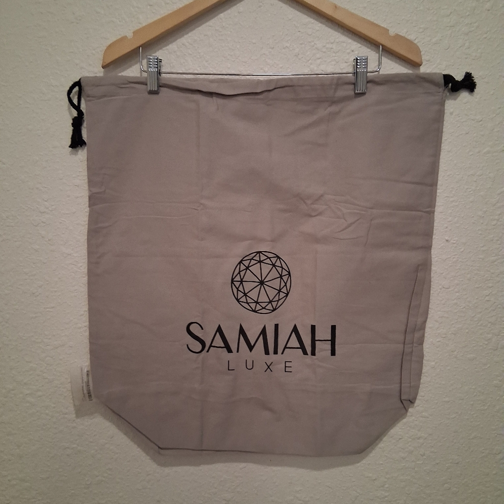 Gusseted Samiah LUXE canvas Drawstring Blanket Bag